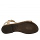 Sandalo da donna con cinturino e fiori in camoscio beige tacco 1 - Misure disponibili: 33, 34, 42, 43, 44, 45, 46