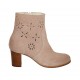 Stivaletto da donna con cerniera in camoscio e camoscio forato rosa tacco 6 - Misure disponibili: 33, 34, 42, 43, 44, 45, 46