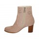 Botines para mujer con cremallera en gamuza y gamuza perforada rosa tacon 6 - Tallas disponibles:  33, 34, 42, 43, 44, 45, 46