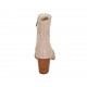 Stivaletto da donna con cerniera in camoscio e camoscio forato rosa tacco 6 - Misure disponibili: 33, 34, 42, 43, 44, 45, 46