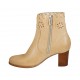 Stivaletto da donna con cerniera in pelle e pelle forata beige tacco 6 - Misure disponibili: 32, 33, 34, 42, 43, 44, 45, 46