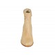 Stivaletto da donna con cerniera in pelle e pelle forata beige tacco 6 - Misure disponibili: 32, 33, 34, 42, 43, 44, 45, 46