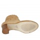 Stivaletto da donna con cerniera in pelle e pelle forata beige tacco 6 - Misure disponibili: 32, 33, 34, 42, 43, 44, 45, 46