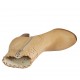 Stivaletto da donna con cerniera in pelle e pelle forata beige tacco 6 - Misure disponibili: 32, 33, 34, 42, 43, 44, 45, 46