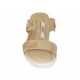 Sabot aperto con strass in camoscio beige e pelle stampata zeppa 5 - Misure disponibili: 31, 32, 34, 42, 43, 45
