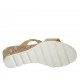 Sabot aperto con strass in camoscio beige e pelle stampata zeppa 5 - Misure disponibili: 31, 32, 34, 42, 43, 45