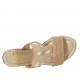 Sabot aperto con strass in camoscio beige e pelle stampata zeppa 5 - Misure disponibili: 31, 32, 34, 42, 43, 45