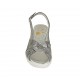 Sandalo da donna in camoscio grigio e pelle stampata laminata grigia e argento zeppa 5 - Misure disponibili: 31, 33, 34, 42, 44, 45