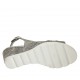 Sandalo da donna in camoscio grigio e pelle stampata laminata grigia e argento zeppa 5 - Misure disponibili: 31, 33, 34, 42, 44, 45
