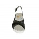 Sandalia para mujer en piel, gamuza y gamuza estampada negra cuña 5 - Tallas disponibles:  31, 32, 33, 34, 44, 45