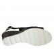 Sandalo da donna in pelle, camoscio e camoscio stampato nero zeppa 5 - Misure disponibili: 31, 32, 33, 34, 42, 43, 44, 45