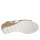 Sandalia para mujer en piel blanca y estampada y gamuza beis cuña 5 - Tallas disponibles:  31, 32, 33, 34, 42, 43, 44, 45