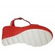 Woman's sandal with strap and platform in red suede wedge heel 9 - Available sizes:  31, 32, 33, 34, 42, 43, 44