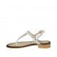Sandalo infradito da donna in pelle laminata argento tacco 2 - Misure disponibili: 42, 43, 45, 47