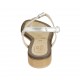 Sandale entredoigt pour femmes en cuir lamé argent talon 2 - Pointures disponibles:  42, 43, 45, 47