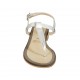 Sandalo infradito da donna in pelle laminata argento tacco 2 - Misure disponibili: 33, 34, 42, 43, 44, 45, 46, 47