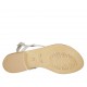 Sandalo infradito da donna in pelle laminata argento tacco 2 - Misure disponibili: 33, 34, 42, 43, 44, 45, 46, 47