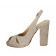 Woman's platform sandal in taupe suede heel 10 - Available sizes:  32, 33, 34, 43, 46, 47