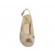Woman's platform sandal in taupe suede heel 10 - Available sizes:  32, 33, 34, 43, 46, 47