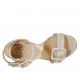 Sandalo da donna con fibbie in pelle cipria, camoscio beige e grigio tacco 5 - Misure disponibili: 31, 32, 33, 34, 43, 44, 45