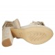 Sandalia para mujer en gamuza beis y gris pardo y piel color desnudo con hebillas y plataforma tacon 10 - Tallas disponibles:  32, 33, 34, 42, 43, 45