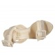 Sandalo da donna con fibbie e plateau in pelle cipria, camoscio beige e grigio tacco 10 - Misure disponibili: 32, 33, 34, 42, 43, 45
