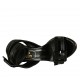 Sandalo da donna con fibbie e plateau in pelle, camoscio e vernice nera tacco 10 - Misure disponibili: 33, 34, 43, 46