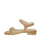 Sandalo da donna con velcro in camoscio beige tacco 2 - Misure disponibili: 33, 42, 43, 44, 45, 46, 47