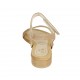 Sandalo da donna con velcro in camoscio beige tacco 2 - Misure disponibili: 33, 42, 43, 44, 45, 46, 47