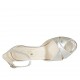 Zapato de salon abierto con plataforma y correa para mujer en piel laminada plateada tacon 9 - Tallas disponibles:  34, 43, 44, 45, 46, 47