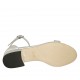 Zapato abierto con cinturon para mujer en piel laminada plateada tacon 3 - Tallas disponibles:  32, 42, 43