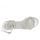 Zapato abierto con cinturon para mujer en piel laminada plateada tacon 3 - Tallas disponibles:  32, 42, 43