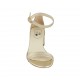 Scarpa aperta da donna con cinturino in pelle laminata platino tacco 4 - Misure disponibili: 32, 33, 34, 42, 43, 44