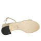 Zapato abierto con cinturon para mujer en piel laminada platino tacon 4 - Tallas disponibles:  42, 43