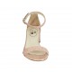 Zapato abierto con cinturon para mujer en charol estampado rosa tacon 4 - Tallas disponibles:  42, 43, 44