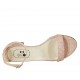 Zapato abierto con cinturon para mujer en charol estampado rosa tacon 4 - Tallas disponibles:  42, 43, 44