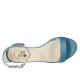 Zapato abierto con cinturon para mujer en charol estampado azul claro tacon 4 - Tallas disponibles:  34, 42, 43, 44, 45