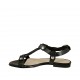 Woman's sandal with studs in black leather heel 1 - Available sizes:  34, 44