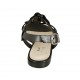 Sandale pour femmes avec goujons en cuir noir talon 1 - Pointures disponibles:  34, 44