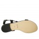 Woman's sandal with studs in black leather heel 1 - Available sizes:  34, 44