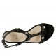 Woman's sandal with studs in black leather heel 1 - Available sizes:  34, 44