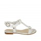 Sandale pour femmes avec goujons en cuir blanc talon 1 - Pointures disponibles:  33, 34, 42, 43