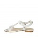 Sandale pour femmes avec goujons en cuir blanc talon 1 - Pointures disponibles:  33, 34, 42, 43