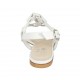 Sandale pour femmes avec goujons en cuir blanc talon 1 - Pointures disponibles:  33, 34, 42, 43