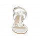 Sandale pour femmes avec goujons en cuir blanc talon 1 - Pointures disponibles:  33, 34, 42, 43