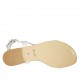 Sandale pour femmes avec goujons en cuir blanc talon 1 - Pointures disponibles:  33, 34, 42, 43