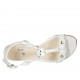 Sandale pour femmes avec goujons en cuir blanc talon 1 - Pointures disponibles:  33, 34, 42, 43