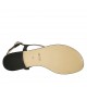 Sandalo infradito da donna in pelle nera e pelle stampata tacco 1 - Misure disponibili: 33, 43, 45