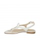 Sandale entredoigt pour femmes en cuir blanc et lamé argent talon 1 - Pointures disponibles:  33, 43, 44