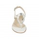 Sandalo infradito da donna in pelle bianca e laminata argento tacco 1 - Misure disponibili: 33, 43, 44